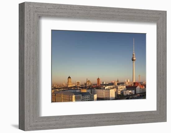 The Mitte District of Berlin,With Television Tower and Rotes Rathaus at Sunrise, Berlin, Germany-Markus Lange-Framed Photographic Print