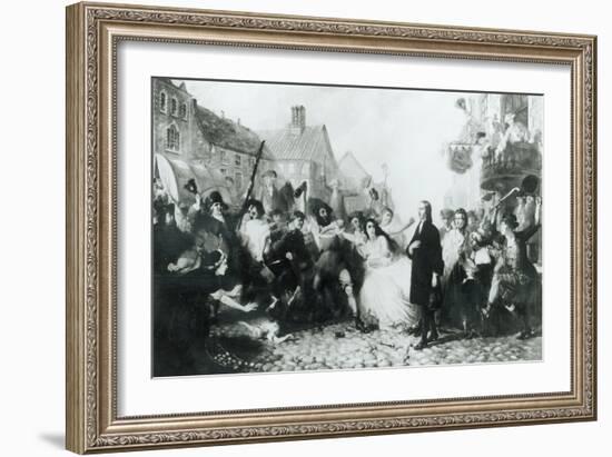 The Mobbing of John Wesley at Wednesbury-English School-Framed Giclee Print