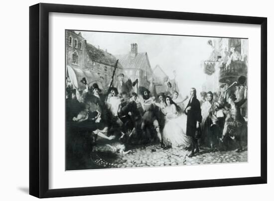 The Mobbing of John Wesley at Wednesbury-English School-Framed Giclee Print