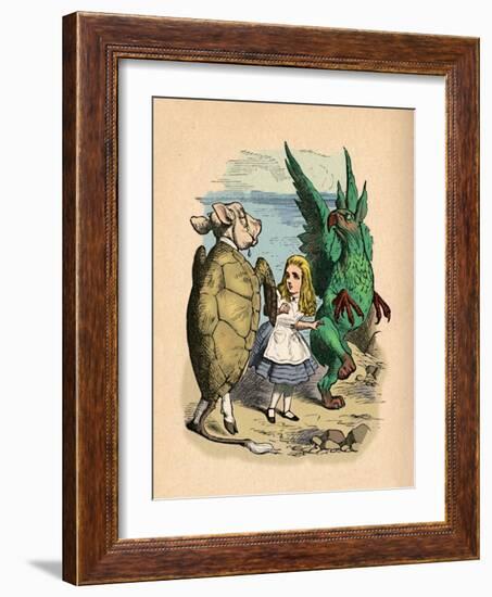 'The Mock Turtle, Alice and The Gryphon', 1889-John Tenniel-Framed Giclee Print