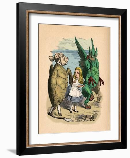 'The Mock Turtle, Alice and The Gryphon', 1889-John Tenniel-Framed Giclee Print