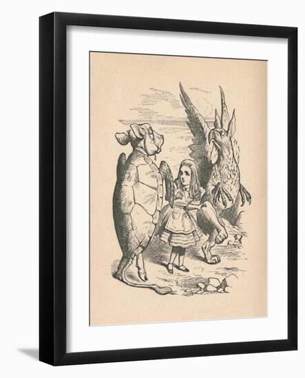 'The Mock Turtle, Alice and The Gryphon', 1889-John Tenniel-Framed Giclee Print