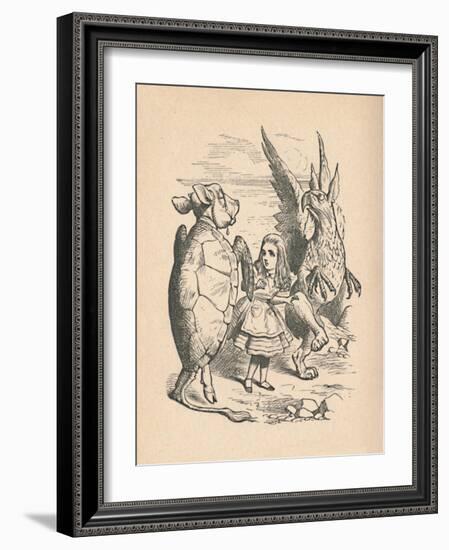 'The Mock Turtle, Alice and The Gryphon', 1889-John Tenniel-Framed Giclee Print