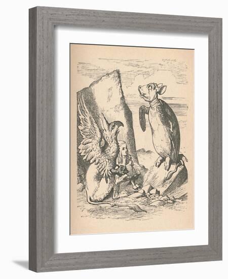 'The Mock Turtle, The Gryphon and Alice', 1889-John Tenniel-Framed Giclee Print