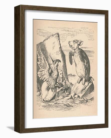 'The Mock Turtle, The Gryphon and Alice', 1889-John Tenniel-Framed Giclee Print