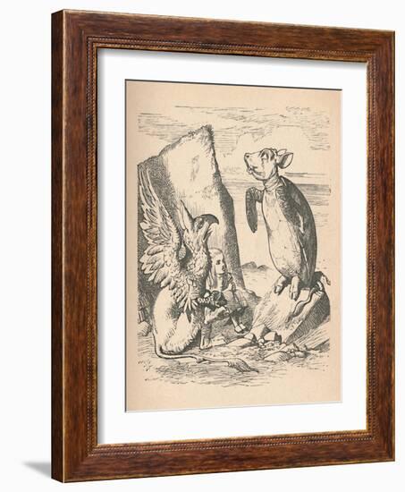 'The Mock Turtle, The Gryphon and Alice', 1889-John Tenniel-Framed Giclee Print