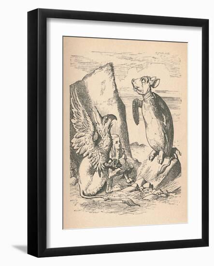 'The Mock Turtle, The Gryphon and Alice', 1889-John Tenniel-Framed Giclee Print