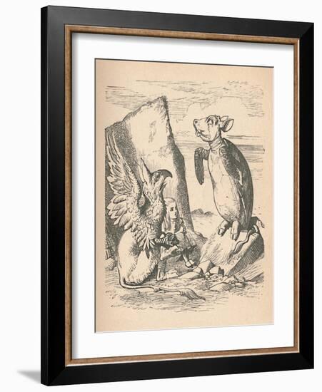 'The Mock Turtle, The Gryphon and Alice', 1889-John Tenniel-Framed Giclee Print