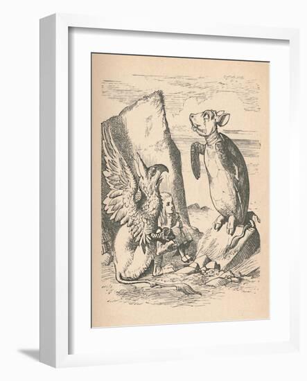 'The Mock Turtle, The Gryphon and Alice', 1889-John Tenniel-Framed Giclee Print