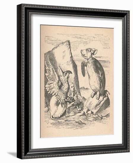 'The Mock Turtle, The Gryphon and Alice', 1889-John Tenniel-Framed Giclee Print