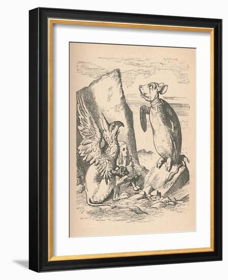 'The Mock Turtle, The Gryphon and Alice', 1889-John Tenniel-Framed Giclee Print