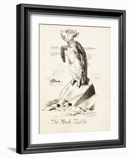The Mock Turtle'- the Mock Turtle Sobbing on a Rock, C.1865-John Tenniel-Framed Giclee Print