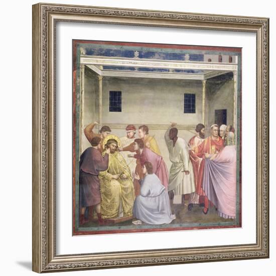 The Mocking of Christ, circa 1305-Giotto di Bondone-Framed Giclee Print