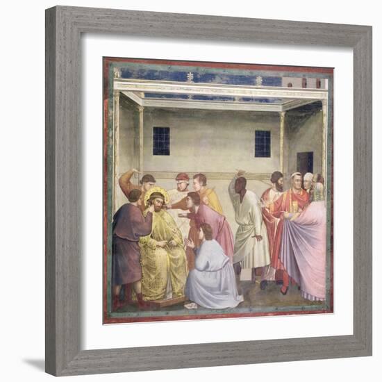 The Mocking of Christ, circa 1305-Giotto di Bondone-Framed Giclee Print