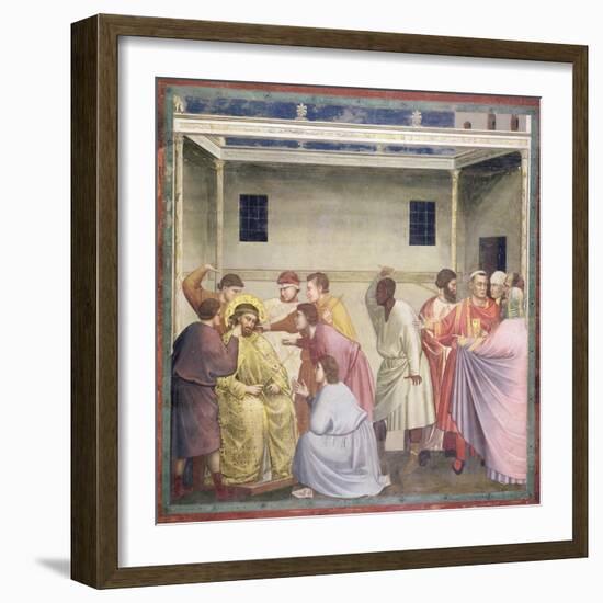 The Mocking of Christ, circa 1305-Giotto di Bondone-Framed Giclee Print