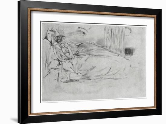 The Model, Lying Down, C1864-James Abbott McNeill Whistler-Framed Giclee Print