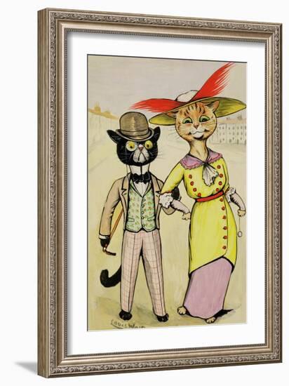 The Modern 'Arry and 'Arriet, 1913-Louis Wain-Framed Giclee Print