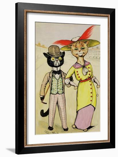 The Modern 'Arry and 'Arriet, 1913-Louis Wain-Framed Giclee Print