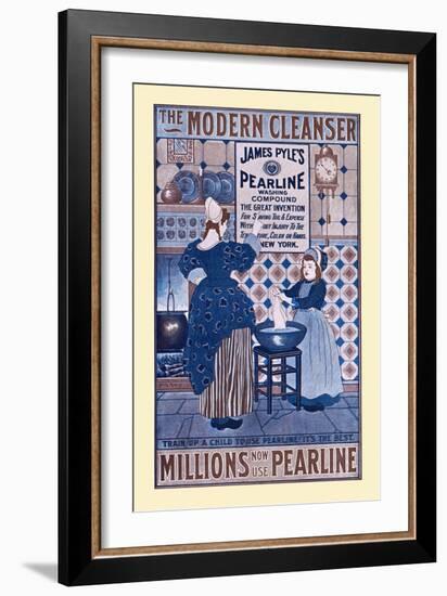 The Modern Cleanser, Millions Now Use Pearline-Louis Rhead-Framed Art Print