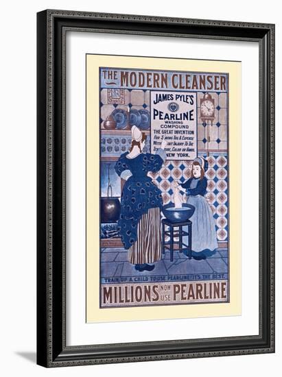 The Modern Cleanser, Millions Now Use Pearline-Louis Rhead-Framed Art Print