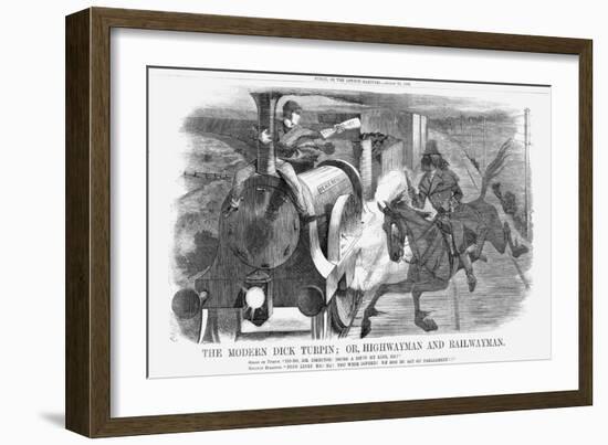 The Modern Dick Turpin; Or, Highwayman and Railwayman, 1868-John Tenniel-Framed Giclee Print