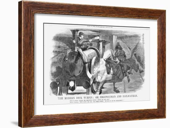 The Modern Dick Turpin; Or, Highwayman and Railwayman, 1868-John Tenniel-Framed Giclee Print