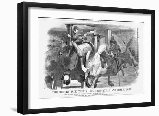 The Modern Dick Turpin; Or, Highwayman and Railwayman, 1868-John Tenniel-Framed Giclee Print