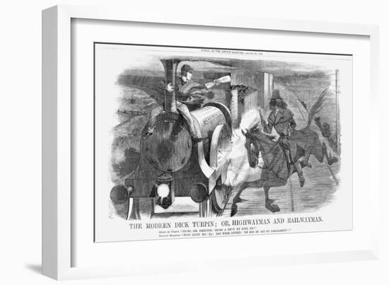 The Modern Dick Turpin; Or, Highwayman and Railwayman, 1868-John Tenniel-Framed Giclee Print