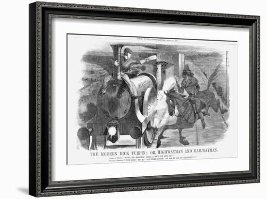 The Modern Dick Turpin; Or, Highwayman and Railwayman, 1868-John Tenniel-Framed Giclee Print