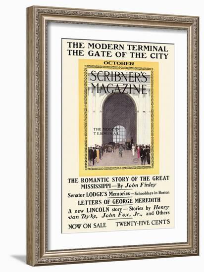 The Modern Terminal, The Gate Of The City. October, Scribner's Magazine-Adolph Treidler-Framed Art Print