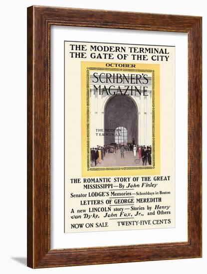 The Modern Terminal, The Gate Of The City. October, Scribner's Magazine-Adolph Treidler-Framed Art Print