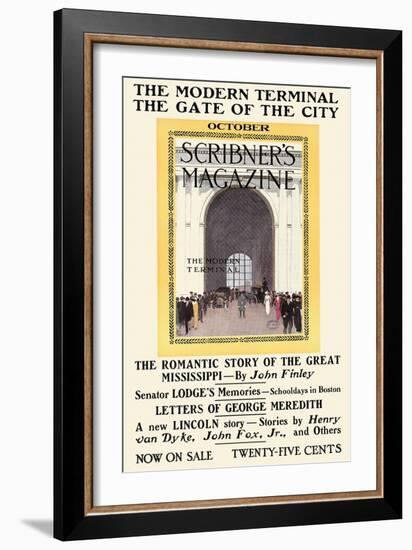 The Modern Terminal, The Gate Of The City. October, Scribner's Magazine-Adolph Treidler-Framed Art Print