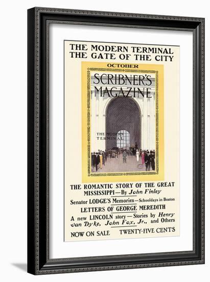 The Modern Terminal, The Gate Of The City. October, Scribner's Magazine-Adolph Treidler-Framed Art Print