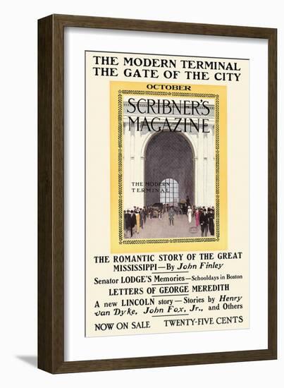 The Modern Terminal, the Gate of the City. October, Scribner's Magazine-Adolph Treidler-Framed Art Print