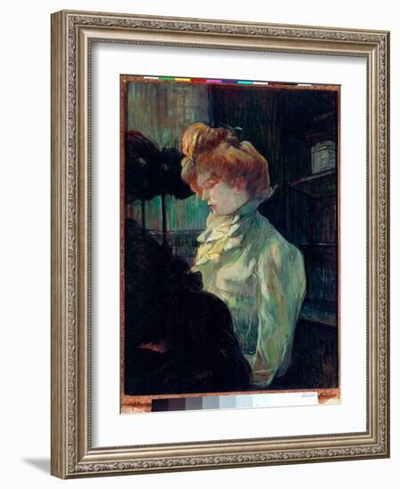 The Modist. Portrait of Madame Louise Blouet (Oil on Canvas, 1900)-Henri de Toulouse-Lautrec-Framed Giclee Print