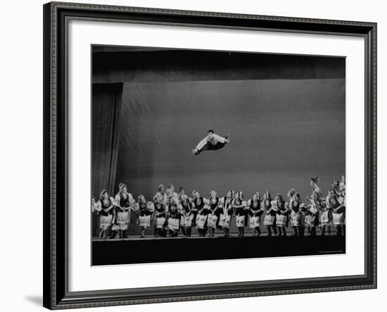 The Moiseyev Dancers, During a Performance at the Met. Opera House-Walter Sanders-Framed Premium Photographic Print