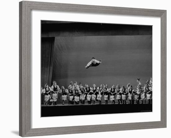 The Moiseyev Dancers, During a Performance at the Met. Opera House-Walter Sanders-Framed Premium Photographic Print