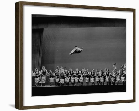 The Moiseyev Dancers, During a Performance at the Met. Opera House-Walter Sanders-Framed Premium Photographic Print