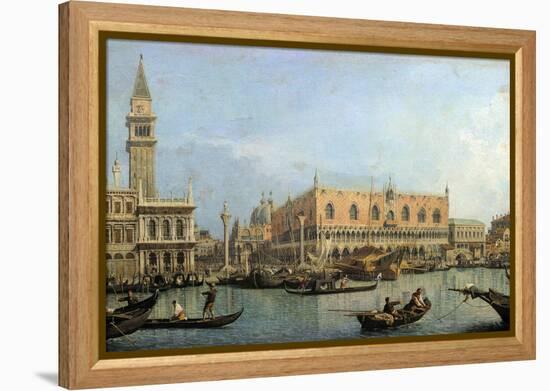 The Molo from the Basin of San Marco, Venice by Canaletto-null-Framed Premier Image Canvas