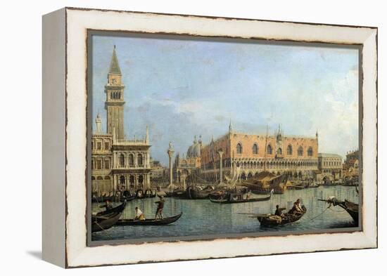 The Molo from the Basin of San Marco, Venice by Canaletto-null-Framed Premier Image Canvas