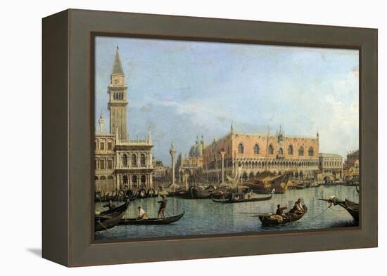 The Molo from the Basin of San Marco, Venice by Canaletto-null-Framed Premier Image Canvas