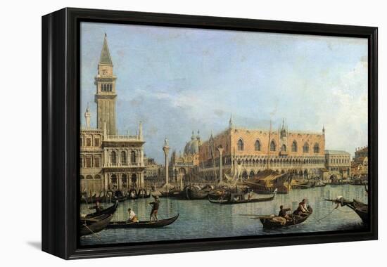 The Molo from the Basin of San Marco, Venice by Canaletto-null-Framed Premier Image Canvas