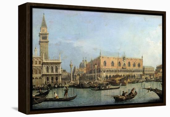 The Molo from the Basin of San Marco, Venice by Canaletto-null-Framed Premier Image Canvas