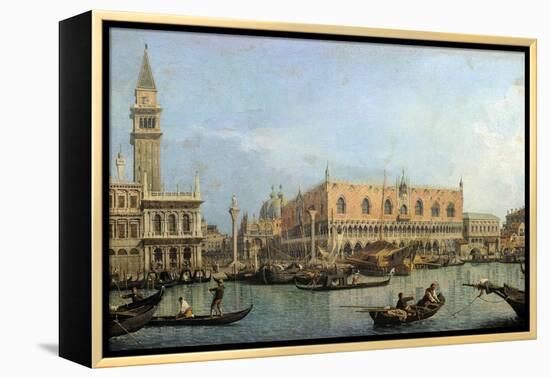 The Molo from the Basin of San Marco, Venice by Canaletto-null-Framed Premier Image Canvas