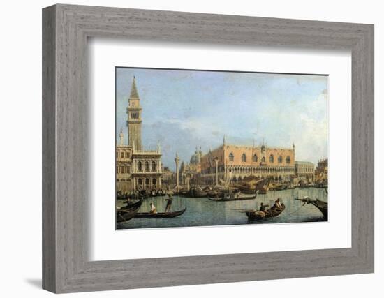 The Molo from the Basin of San Marco, Venice by Canaletto-null-Framed Premium Photographic Print