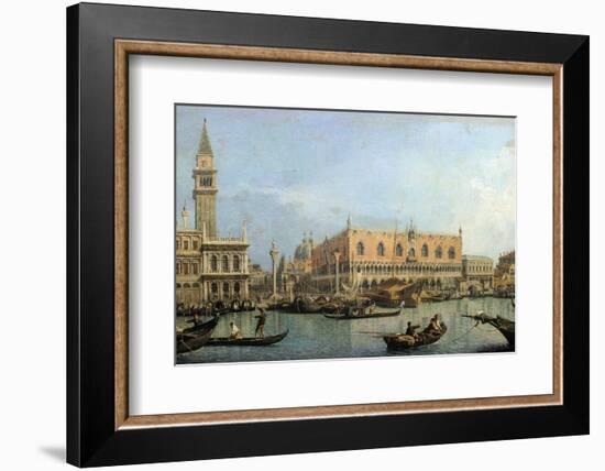 The Molo from the Basin of San Marco, Venice by Canaletto-null-Framed Premium Photographic Print