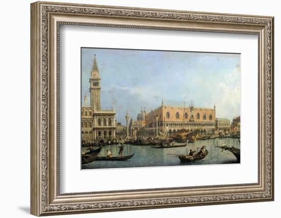 The Molo from the Basin of San Marco, Venice by Canaletto-null-Framed Photographic Print