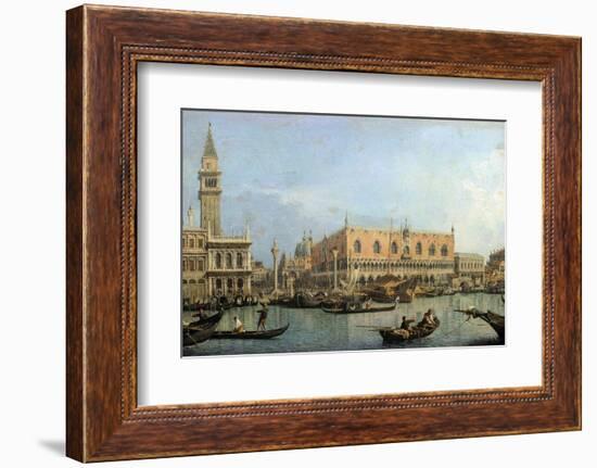 The Molo from the Basin of San Marco, Venice by Canaletto-null-Framed Photographic Print