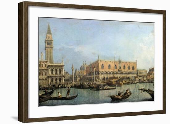 The Molo from the Basin of San Marco, Venice by Canaletto-null-Framed Photographic Print