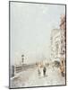 The Molo, Venice, Looking West with Figures Promenading-Franz Richard Unterberger-Mounted Giclee Print